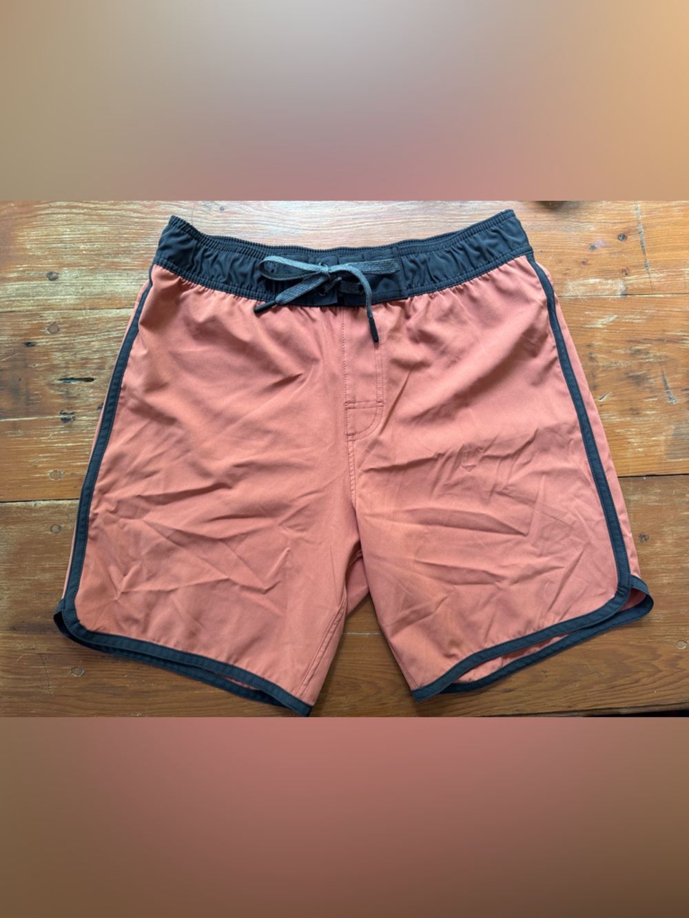 Prana M Medium Rust-Red Shorts with Black Waistband